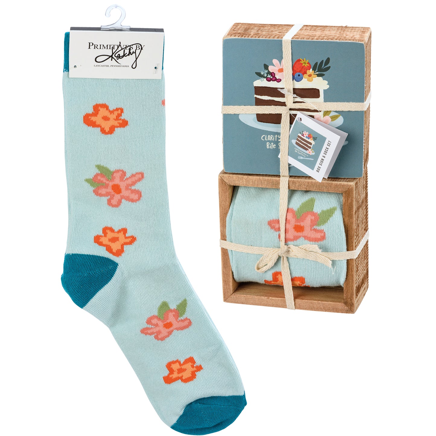 Bite Sized Pieces Box Sign and Sock Set