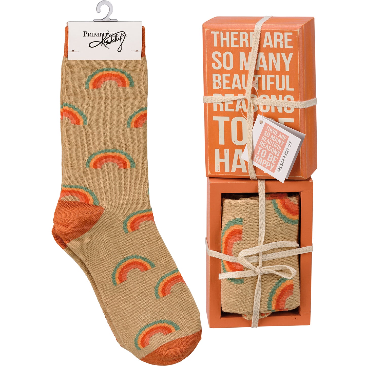 Beautiful Reasons Be Happy Box Sign And Sock Set