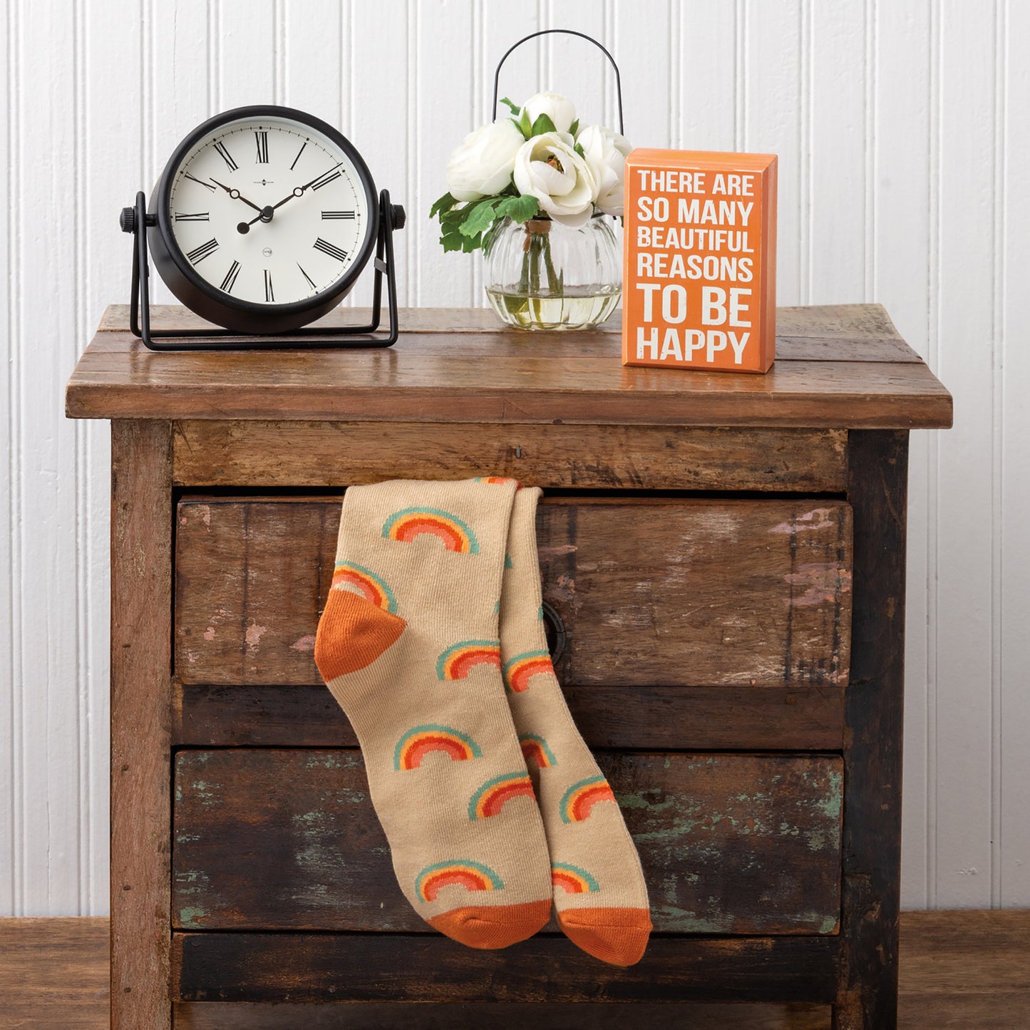 Beautiful Reasons Be Happy Box Sign And Sock Set