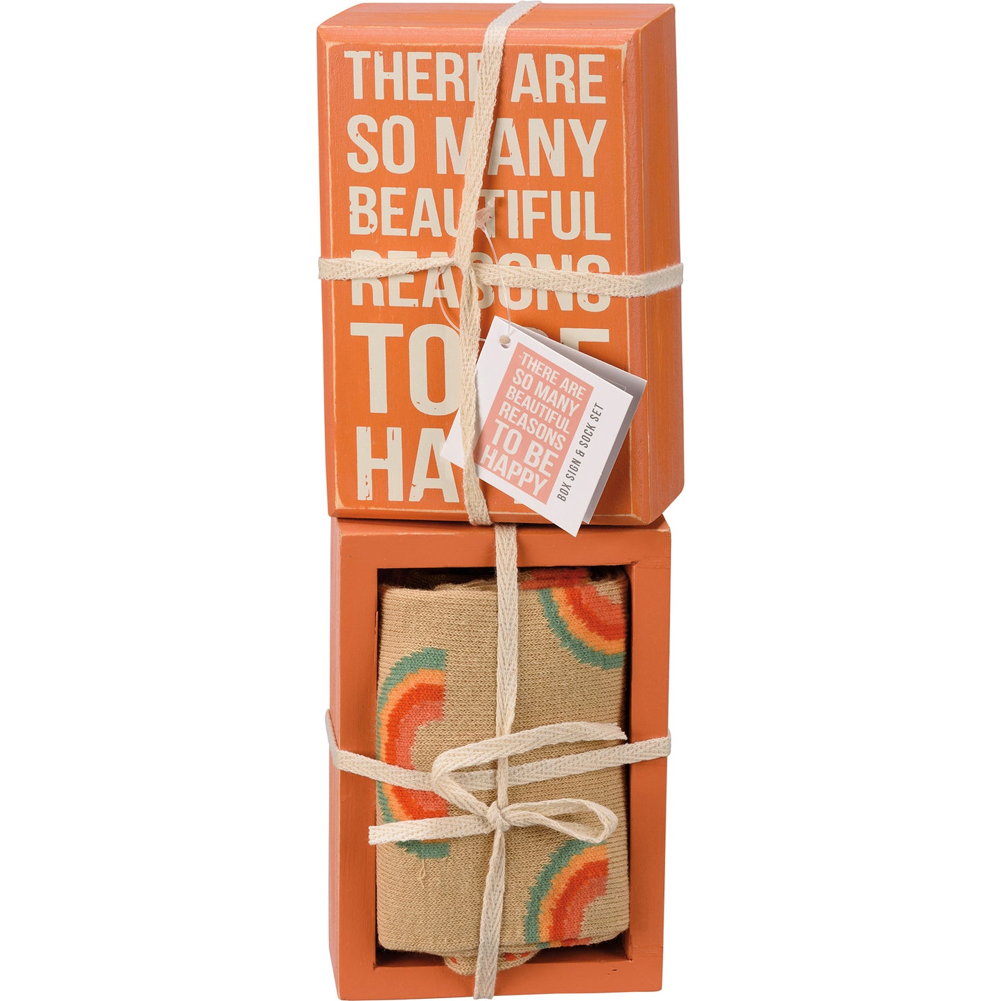 Beautiful Reasons Be Happy Box Sign And Sock Set