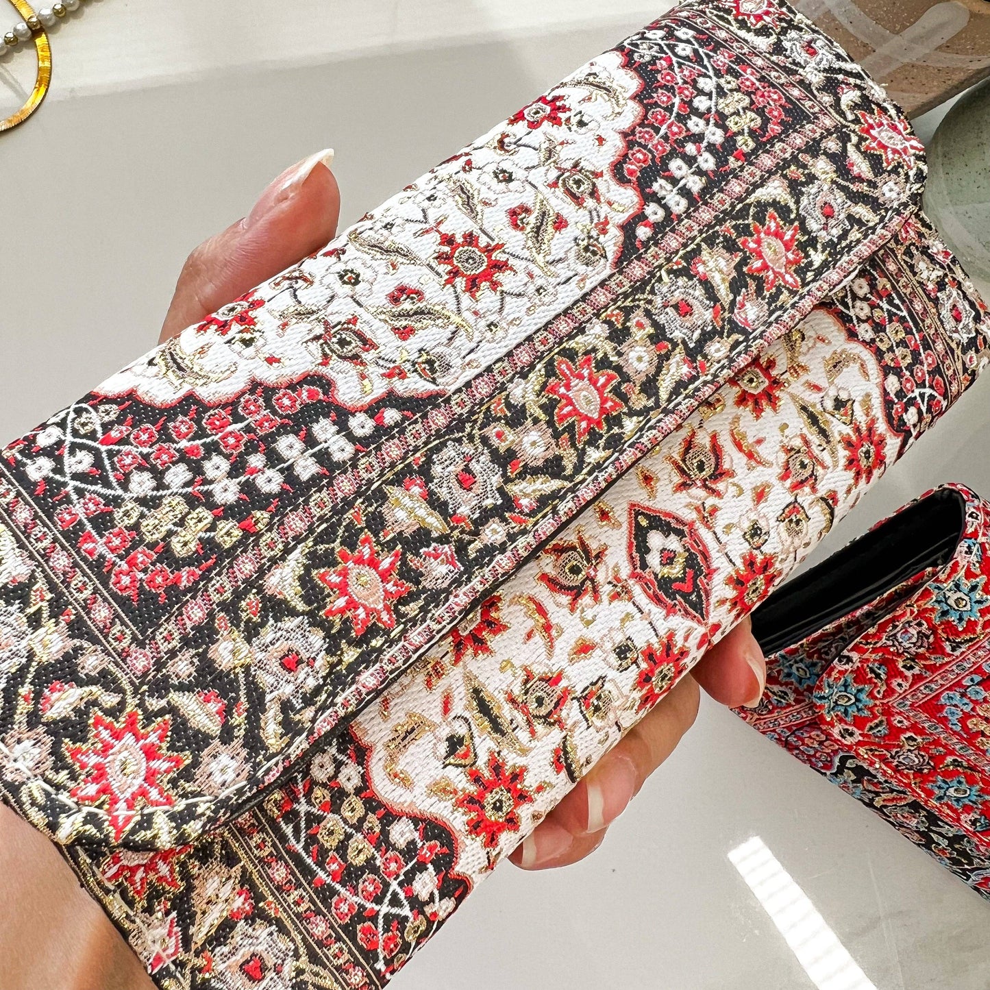 Boho Style Wallet for Women, Beige Wallet Women