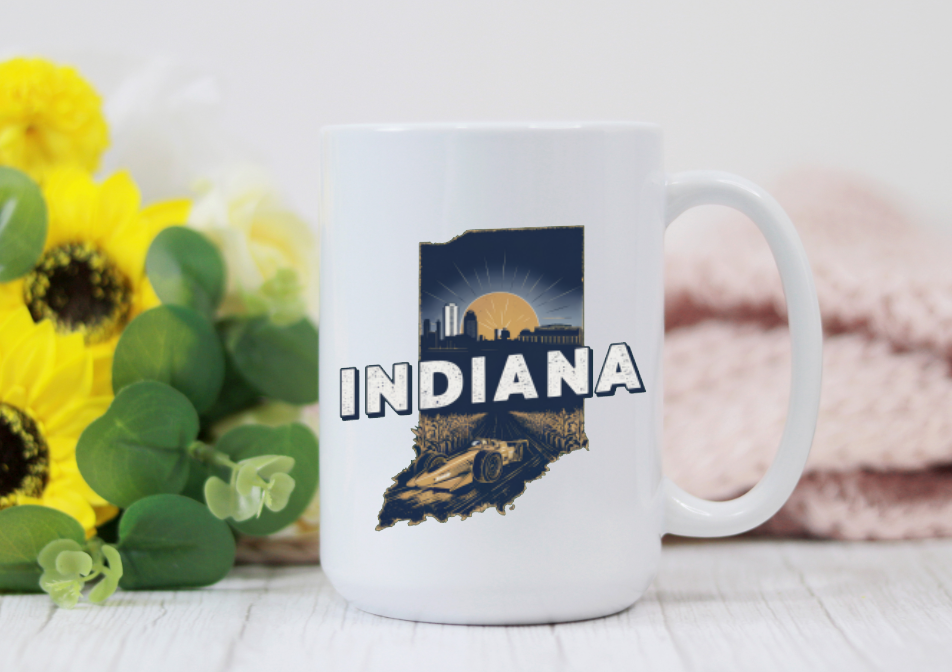 Indiana Vintage Retro State Coffee Mug