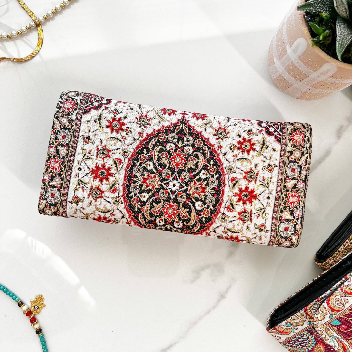 Boho Style Wallet for Women, Beige Wallet Women