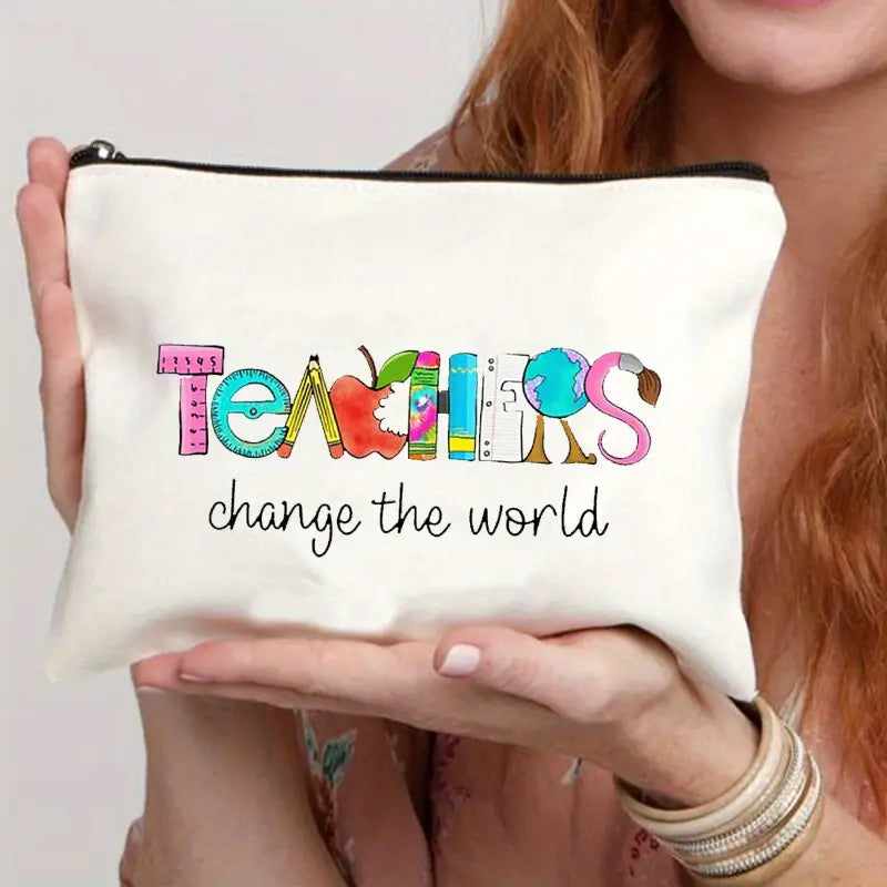 Teachers Change the World Print Cosmetics Bags