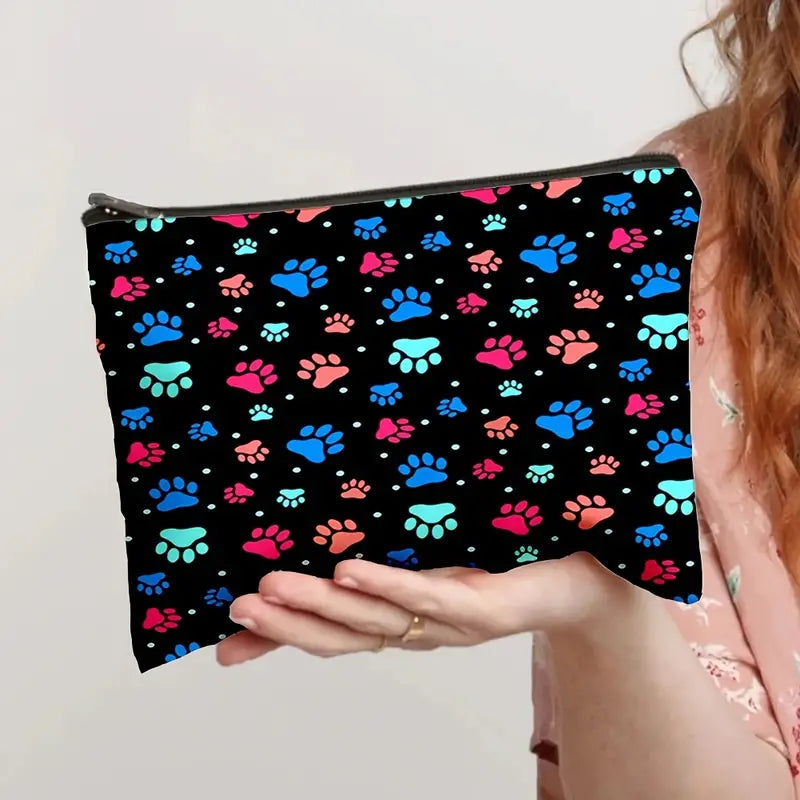 Pet footprint toiletry bag