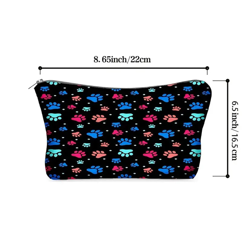 Pet footprint toiletry bag