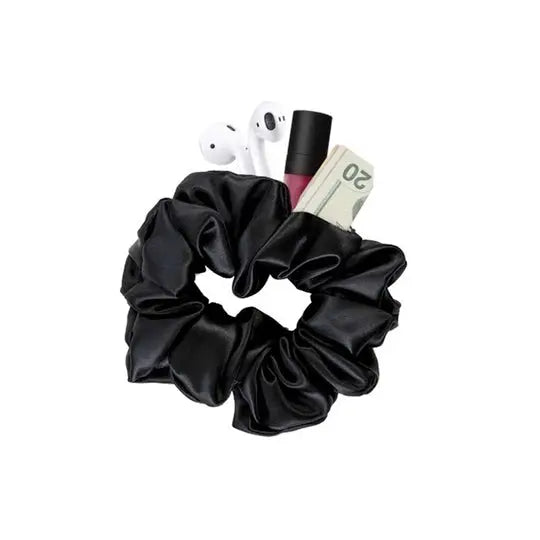 Scrunchies With Hidden Pocket - 3 Pcs