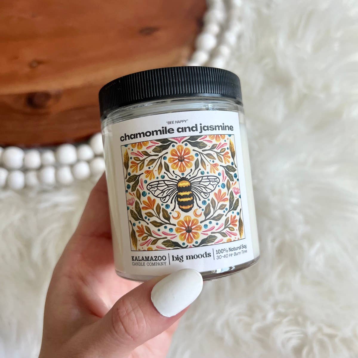 "Bee Happy" Chamomile and Jasmine - Luxury Soy Candle