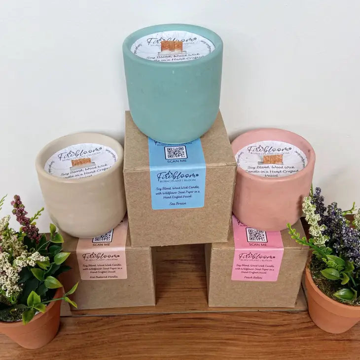 Firebloom Soy Blend, Wood Wick Candles