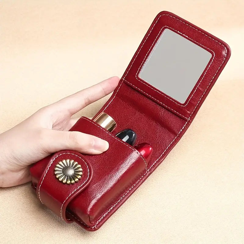 Mini Portable Lipstick Bag w/Mirror