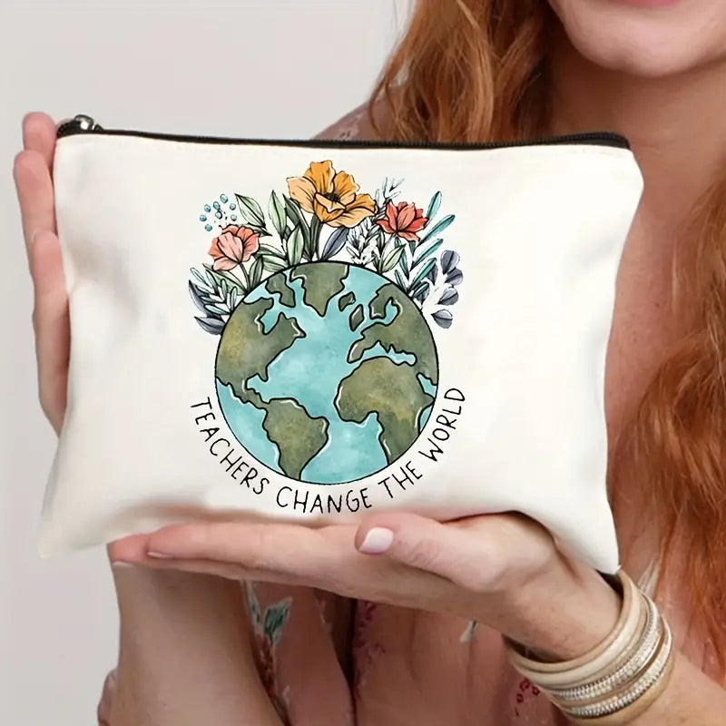 Teachers Change the World Print Cosmetics Bags