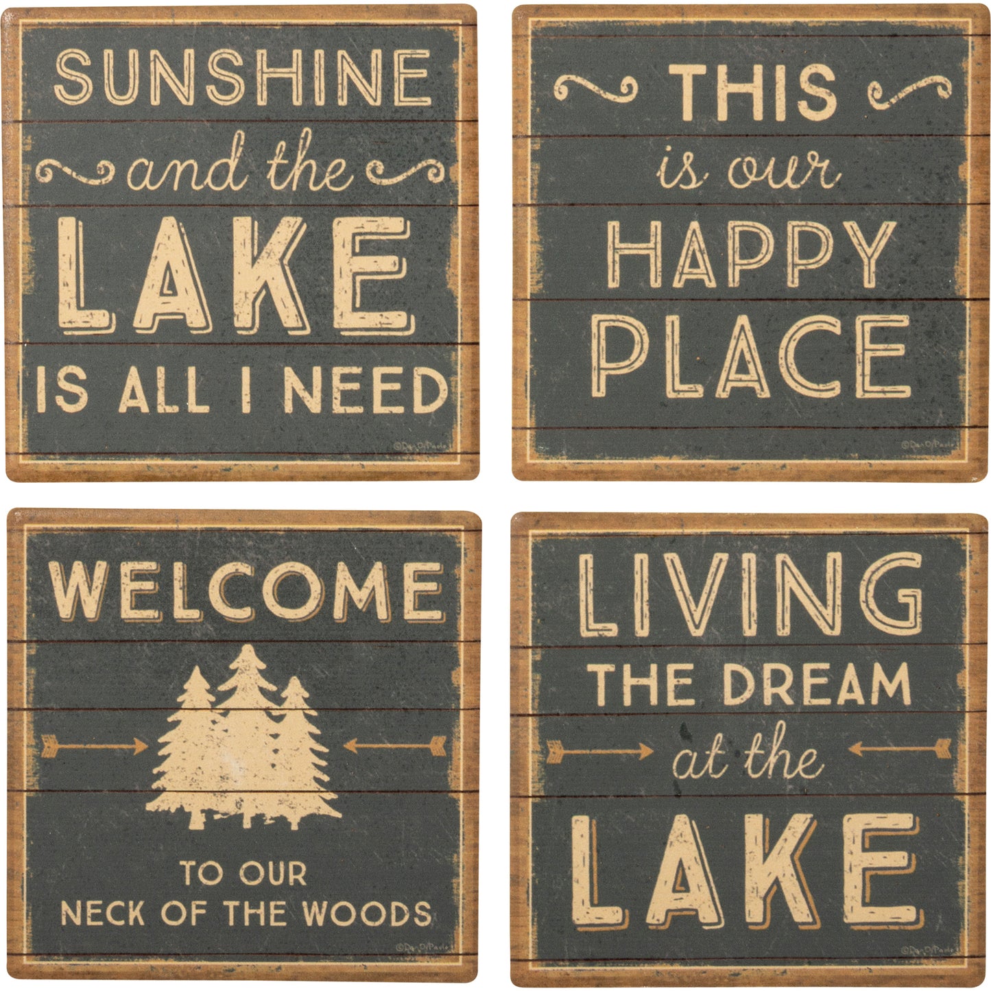 This Is Our Happy Place Lake Coaster Set