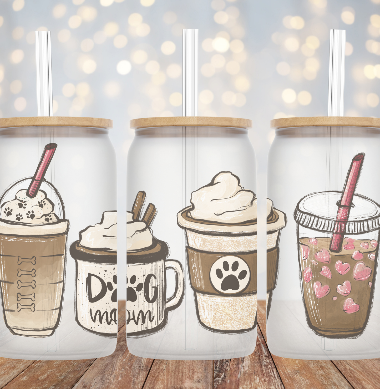 Dog Mom - Frosted Can Glass