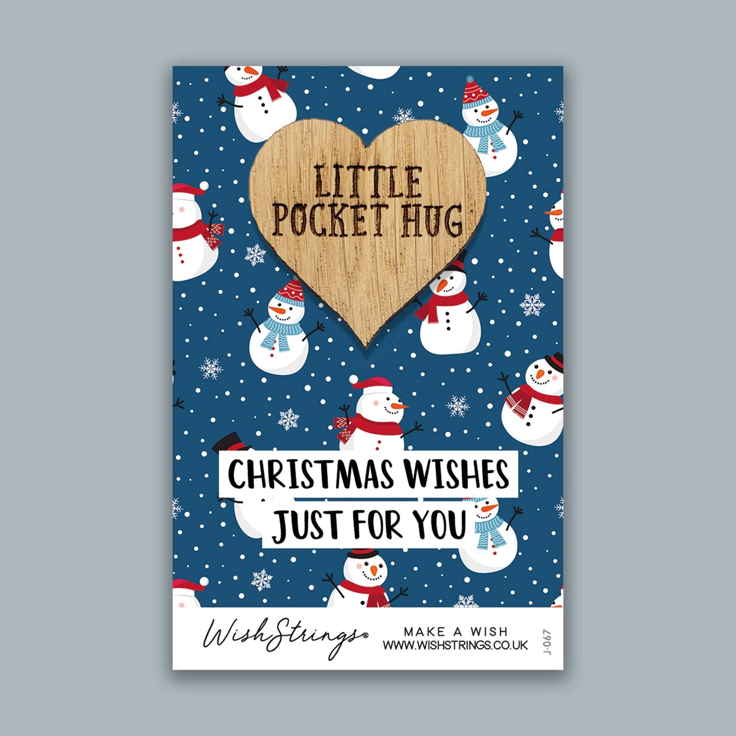 CHRISTMAS SNOWMAN - Oak Pocket Hug Token (J067)