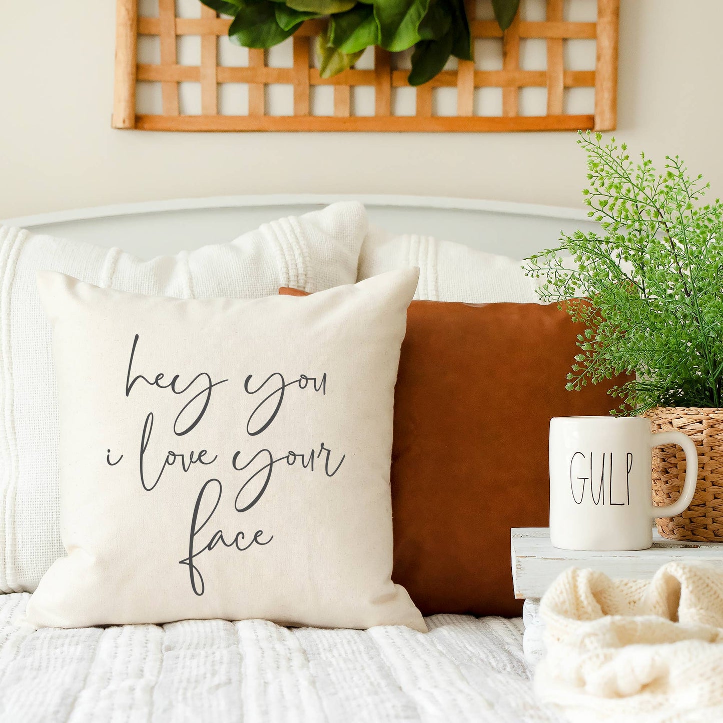Hey You, I Love Your Face Pillow Cover 18x18 inch