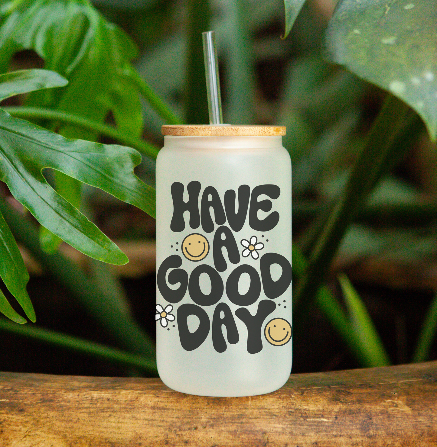 Good Day - Frosted Can Glass