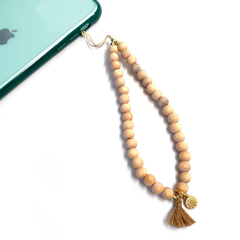 All In The Wrist Phone Strap - Natural Wood