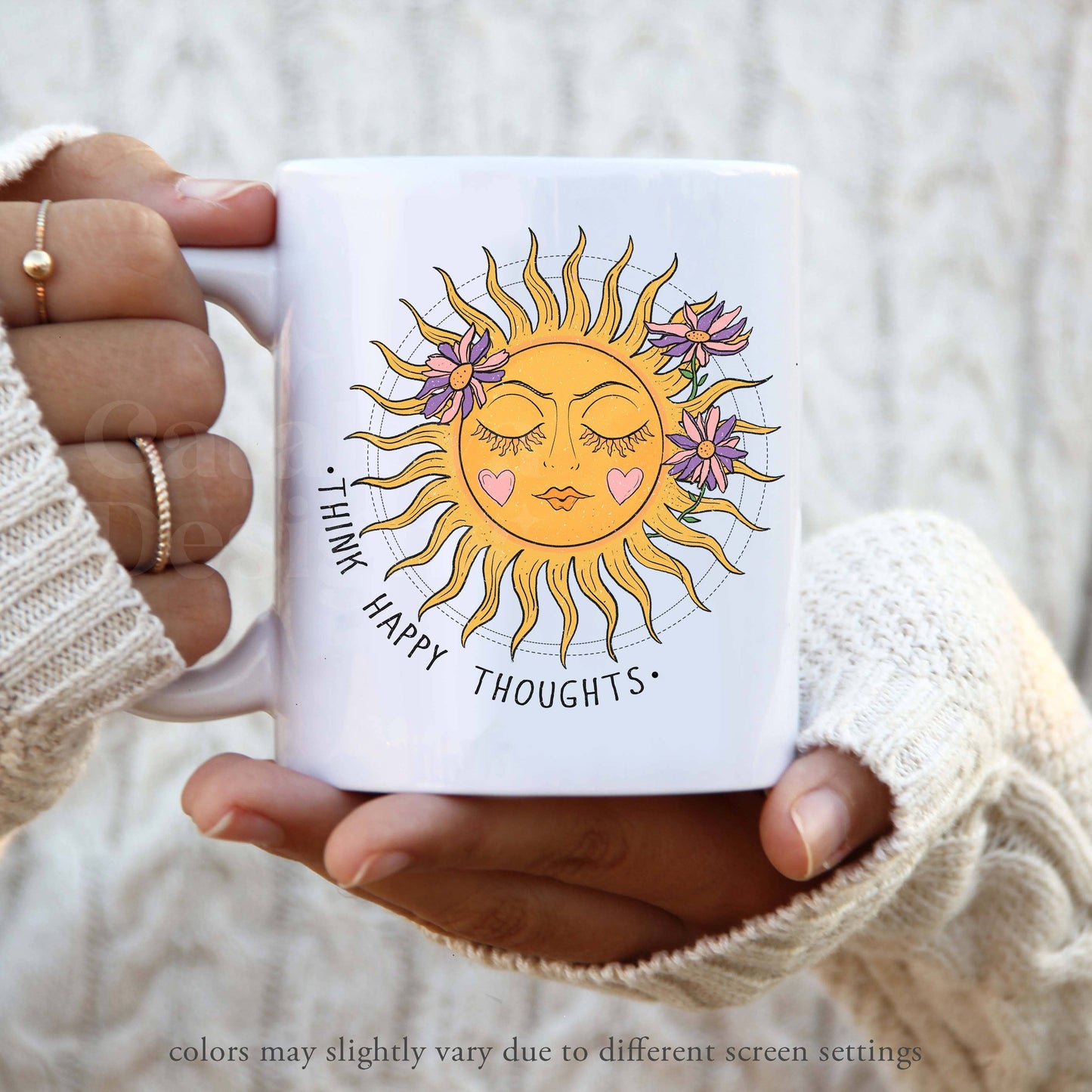 Thinking Happy Thoughts Retro Coffee Cup