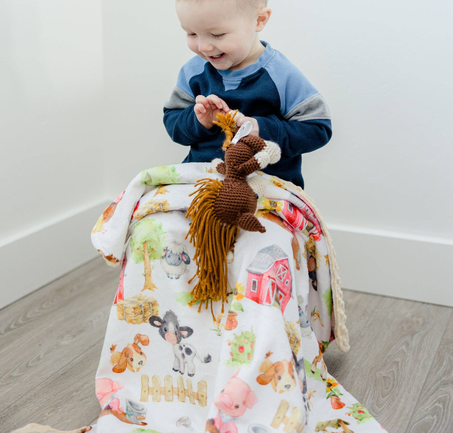 Baby & Toddler Minky Blanket - Farm Animals