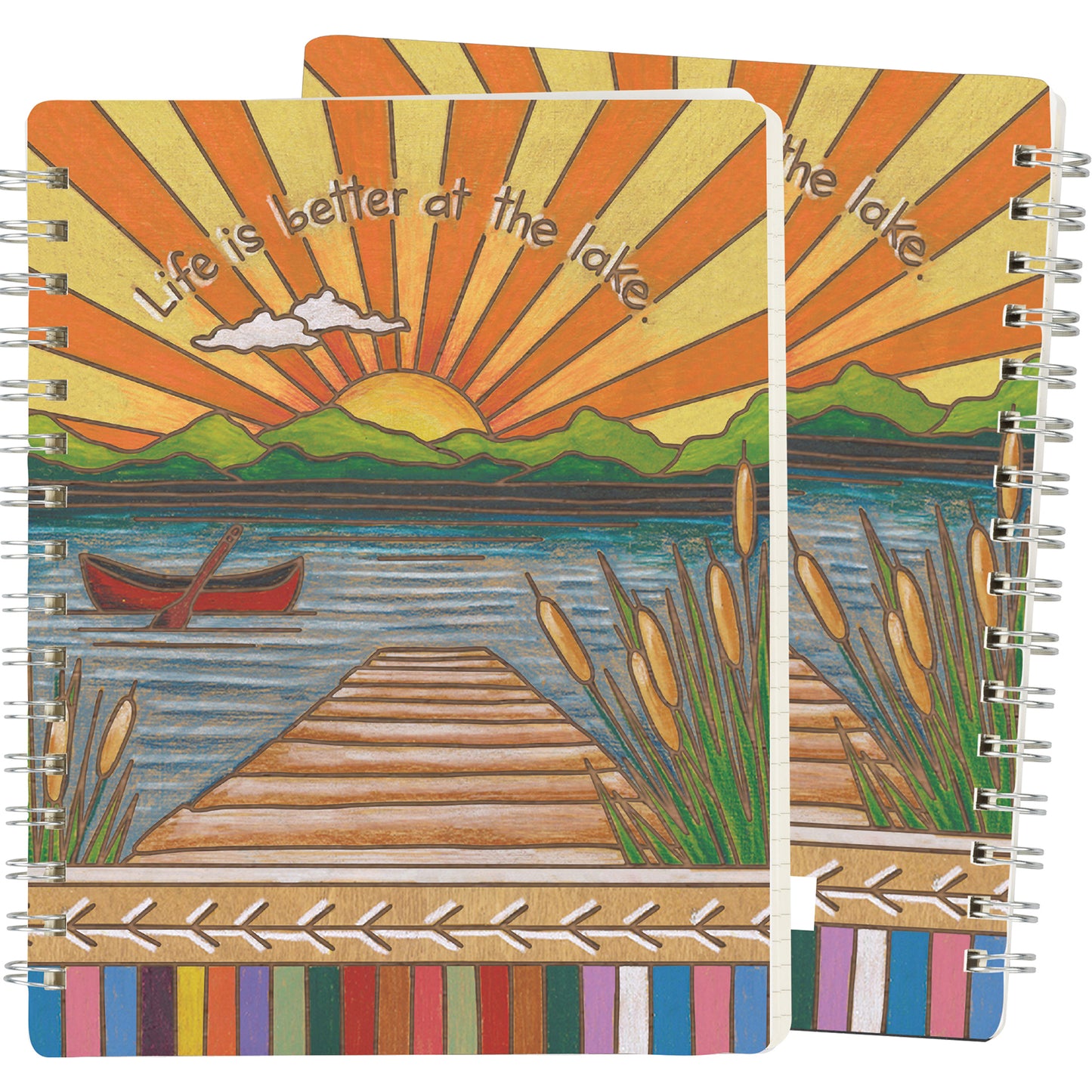 Life Is Better At Lake Spiral Notebook