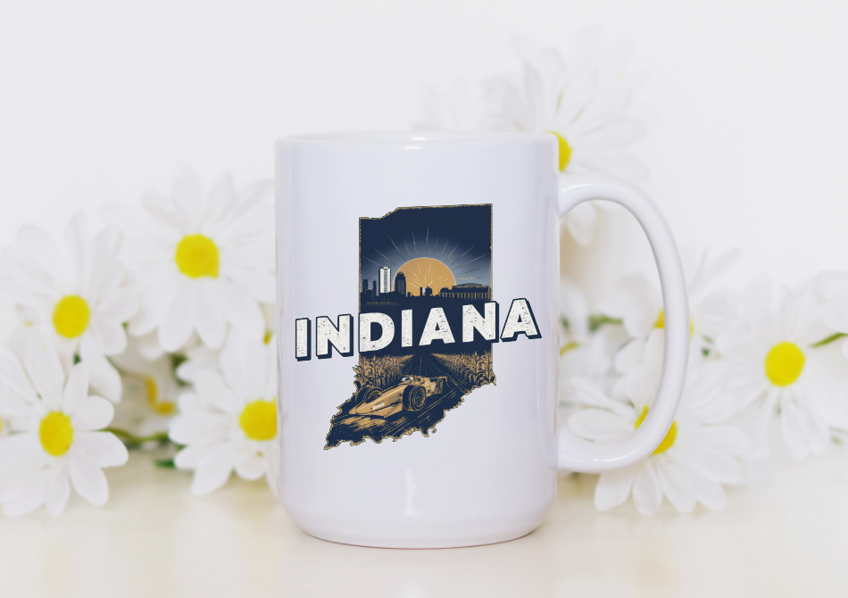 Indiana Vintage Retro State 15oz Coffee Mug