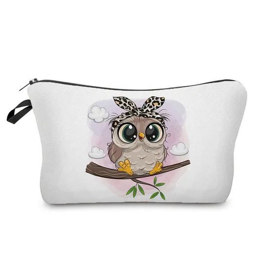 Owl Lepard Cosmetic & Important Stuff Bag