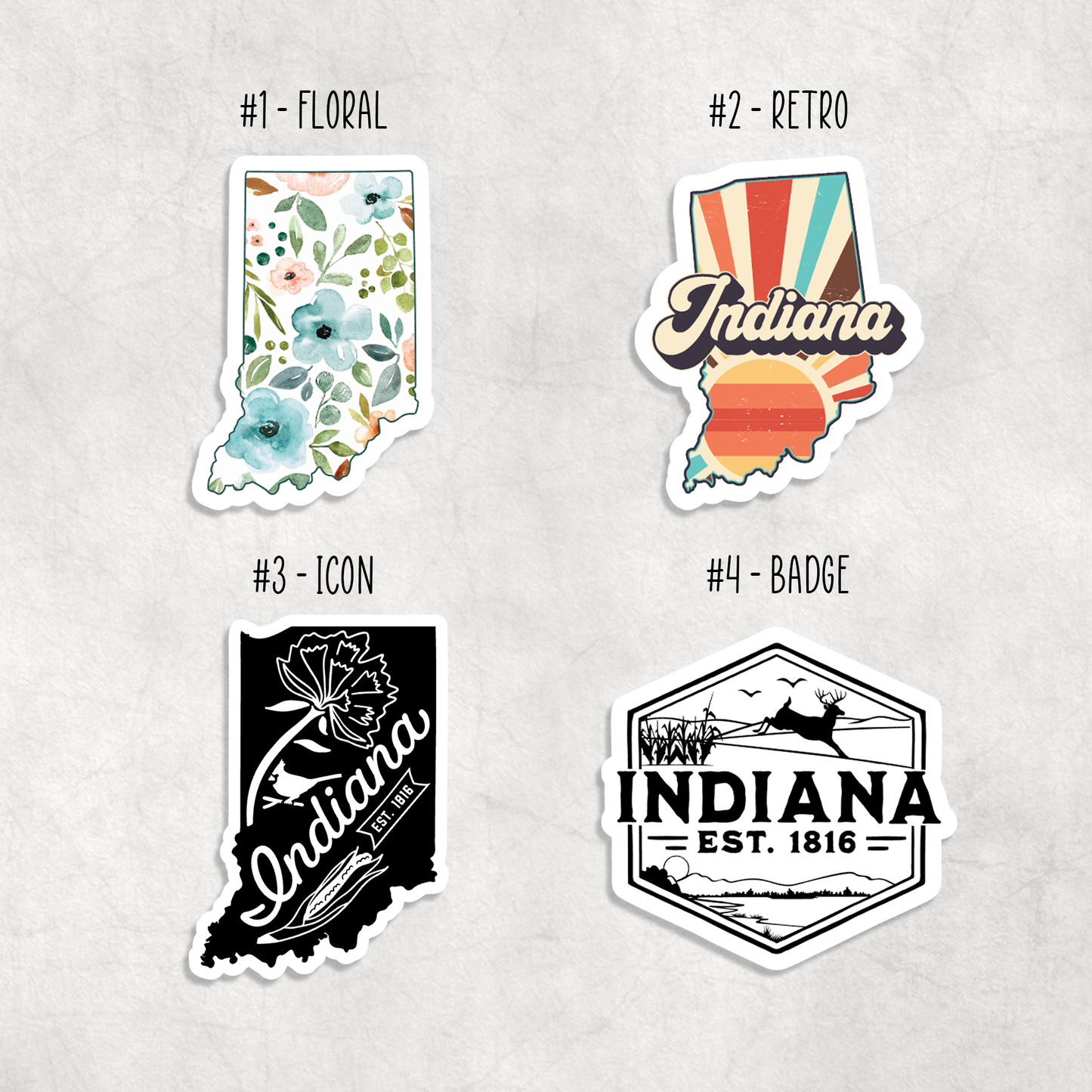 Indiana Stickers: Design 4 - Badge