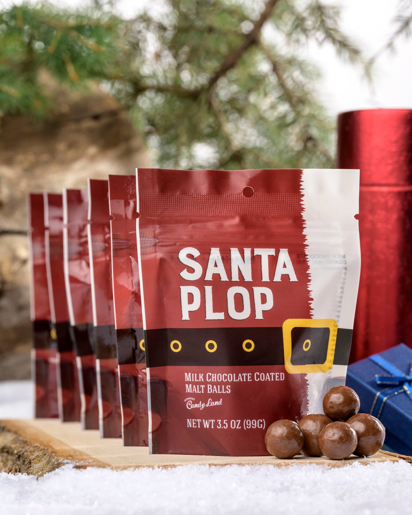 Santa Plop (chocolate covered malt balls)