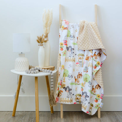 Baby & Toddler Minky Blanket - Farm Animals