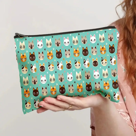 Kitty Cat Cosmetic & Important Stuff Bag