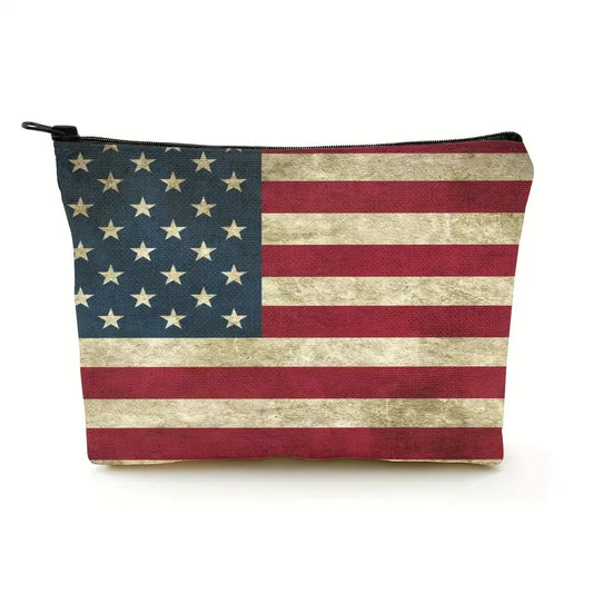 American Flag Cosmetic & Important Stuff Bag