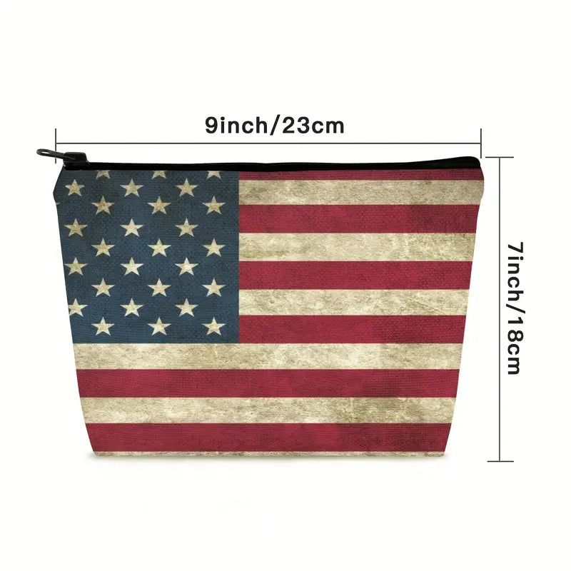 American Flag Cosmetic & Important Stuff Bag