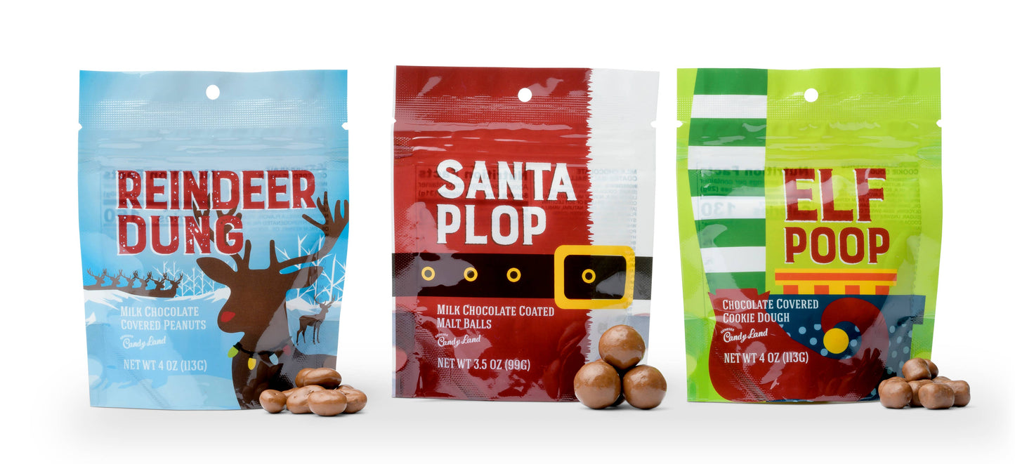 Santa Plop (chocolate covered malt balls)