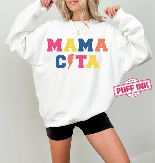 Mamacita - Puff ink: Large / Sweatshirt / Gildan White