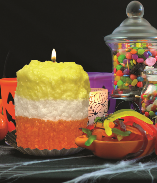 Candy Corn Hearth Candle