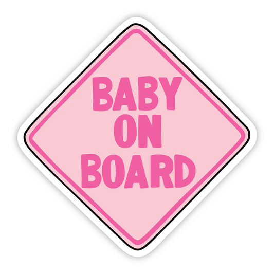 Baby On Board Pink - Large 5" x 5" Sticker