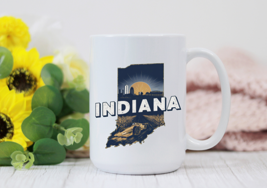 Indiana Vintage Retro State 15oz Coffee Mug