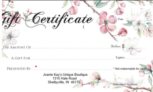 Joanie Kay's Gift Certificate