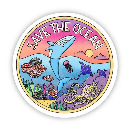 "Save The Ocean" Coral Reef Sticker