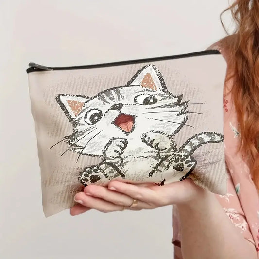Meow Cat Cosmetic & Important Stuff Bag