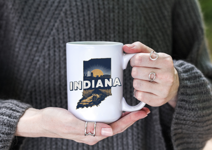 Indiana Vintage Retro State 15oz Coffee Mug