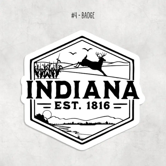 Indiana Stickers: Design 2 - Retro