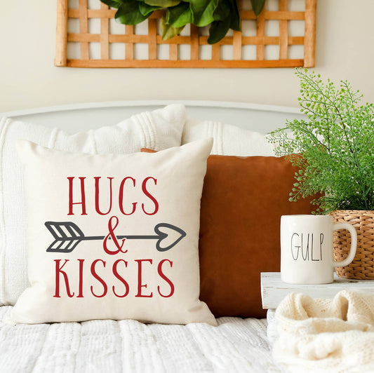 Hugs and Kisses Pillow Cover 18x18 inch
