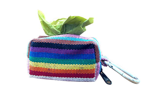 Love it Love (rainbow) Dog Waste Bag Holder (with biodegradable poop bags) clips on to leash + Fair Trade