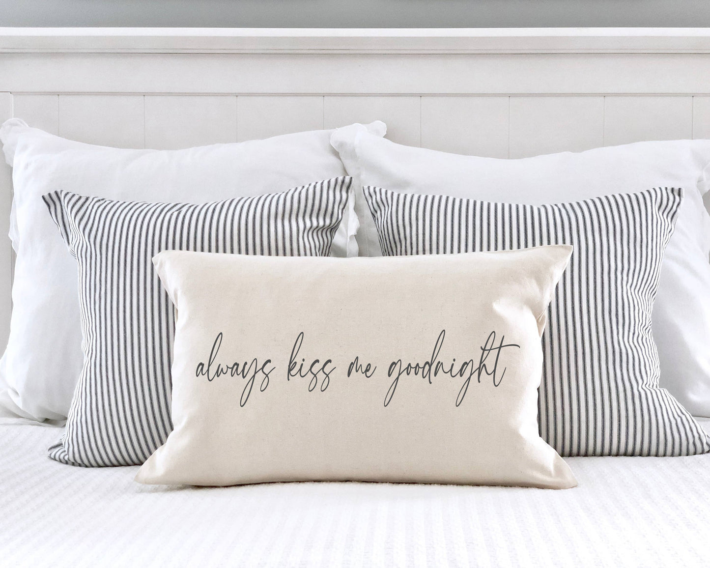 Always Kiss Me Goodnight Pillow Cover 12x20 inch