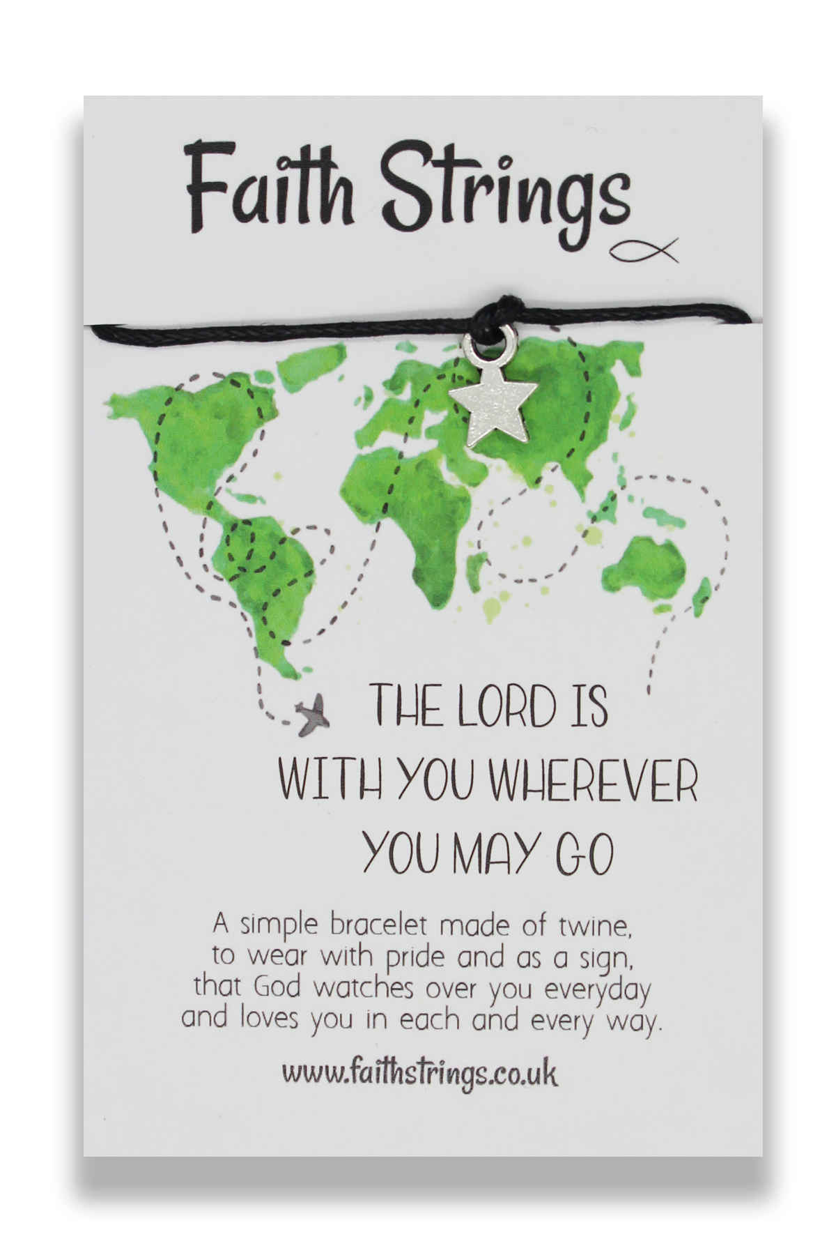 Wherever You May Go Christian Faith String Wish Bracelet