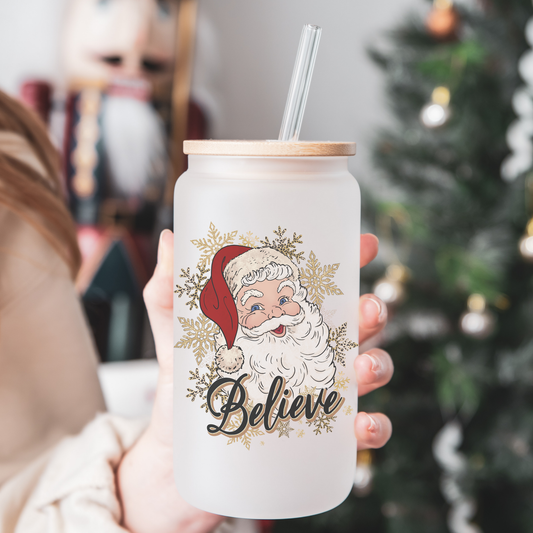 Believe - Frosted Can Glass