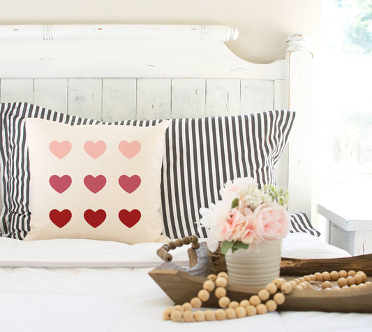 9 Hearts Pillow Cover
