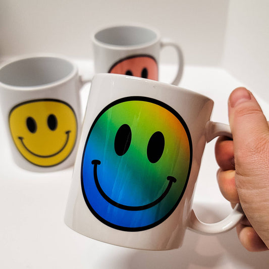 Rainbow Classic Happy Face Coffee Cup