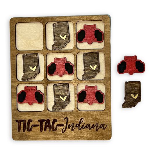 Indiana State Gift - Tic-Tac-Toe IN Game - Customizable